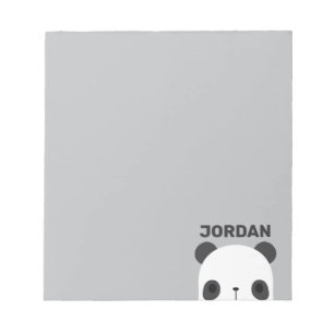 Cute Little Panda Bear with Personalised Name Notepad