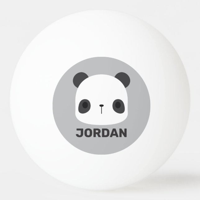 Cute Little Panda Bear with Personalised Name  Ping Pong Ball (Front)