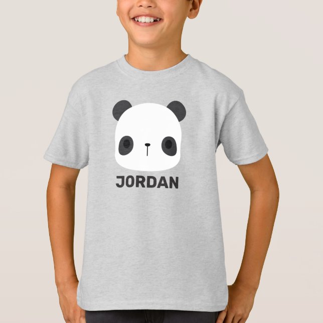 Cute Little Panda Bear with Personalised Name T-Shirt (Front)