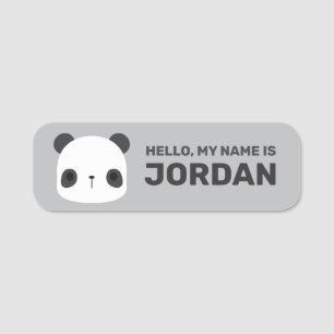 Cute Little Panda Bear with Personalised Name Tag