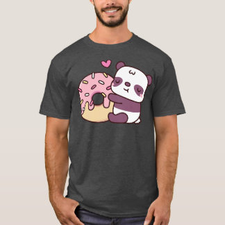 Cute Little Panda Hugging Doughnut T-Shirt