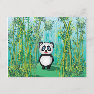 Cute little Panda in bamboo forest Postcard