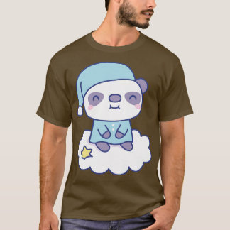 Cute Little Panda In Pyjamas On Cloud T-Shirt