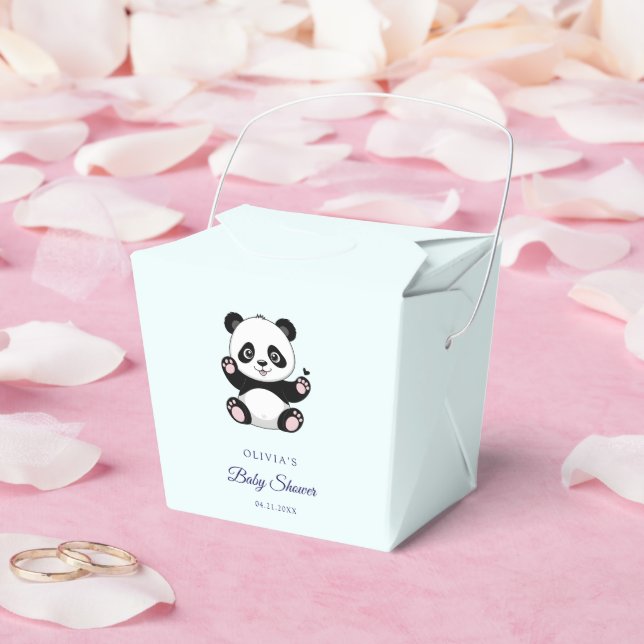 Cute Little Panda Modern Baby Shower Favour Box (Wedding)