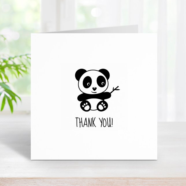 Cute Little Panda Thank You 1x1 Rubber Stamp (Creator Uploaded)