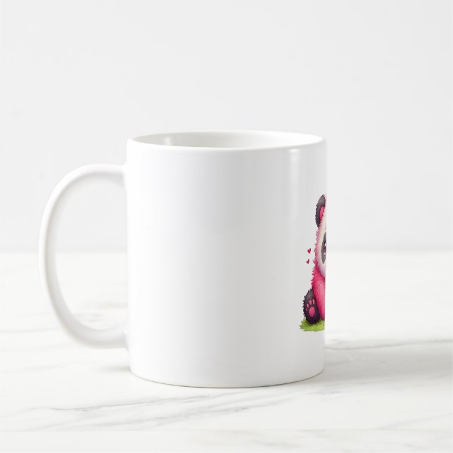 Cute Little Panda with Strawberry  Coffee Mug (Left)