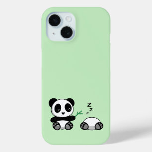 Cute Little Pandas on Green iPhone 15 Case