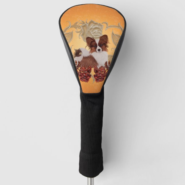 Cute little papillon golf head cover (Front)