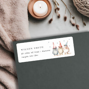 Cute Little Party Birds Kids Birthday Address