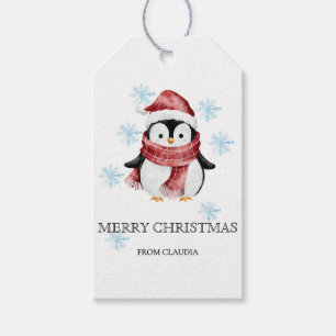 Cute Little Penguin Personalised Christmas Gift Tags