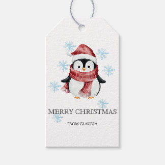 Cute Little Penguin Personalised Christmas Gift Tags