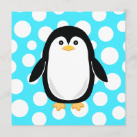 Cute Little Penguin Polka Dot Black Tie Party