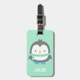 Cute Little Penguin Winter Kids Luggage Tag
