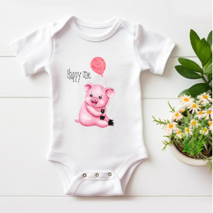 Cute little pig baby bodysuit