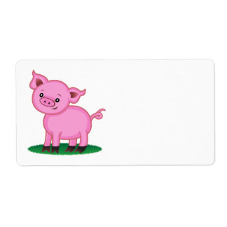 Cute Little Pig Label