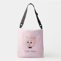 Cute Little Pig on Light Pink