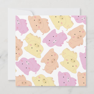 Cute Little Piggy Pig's Birthday Party Invite