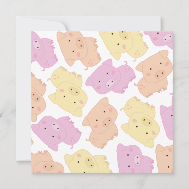 Cute Little Piggy Pig's Birthday Party Invite (Front)