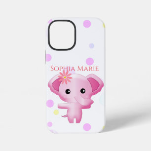 Cute Little Pink Baby Girl Elephant iPhone 12 Mini Case