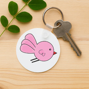 Cute Little Pink Bird Keychain
