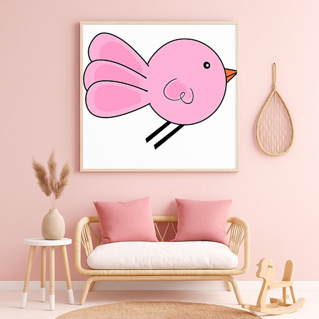 Cute Little Pink Bird Poster (Creator Uploaded)
