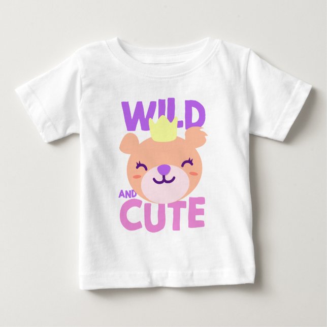 Cute Little Pink Lioness Wild And Cute Baby T-Shirt (Front)