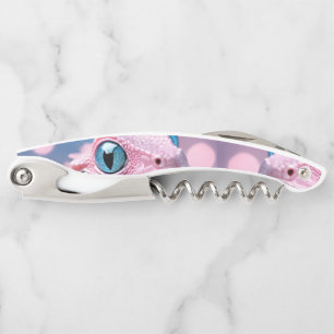 Cute Little Pink Lizard with Big Blue Eyes Corkscrew