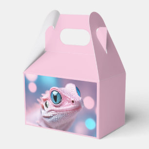 Cute Little Pink Lizard with Big Blue Eyes Favour Box