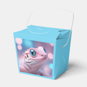 Cute Little Pink Lizard with Big Blue Eyes Favour Box