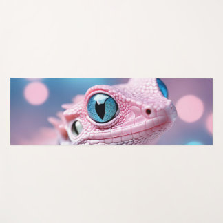 Cute Little Pink Lizard with Big Blue Eyes Yoga Mat