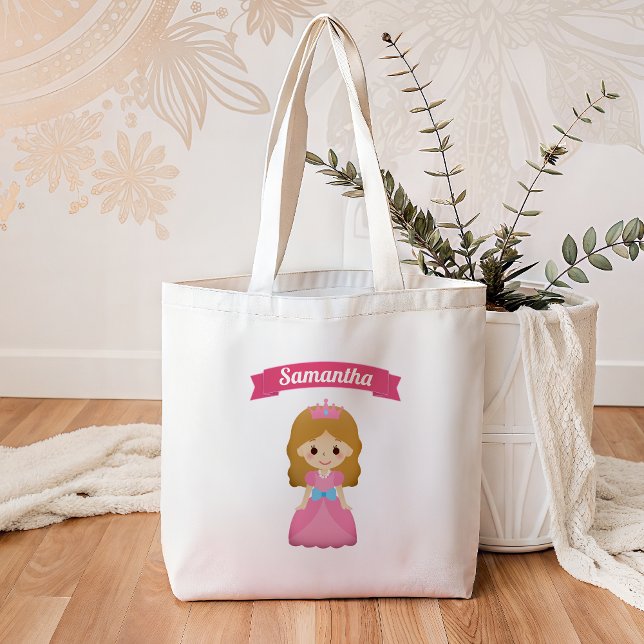 Cute Little Pink Princess Kids Tote Bag (Creator Uploaded)