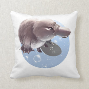 Cute Little Platypus Illustration - Pillow