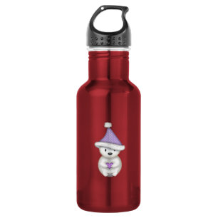 Cute Little Polar Bear in Purple 532 Ml Water Bottle
