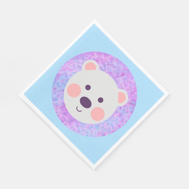 Cute Little Polar Bear Napkin (Corner)