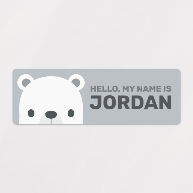 Cute Little Polar Bear with Personalised Name (Design 1)