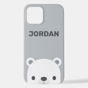 Cute Little Polar Bear with Personalised Name iPhone 12 Case