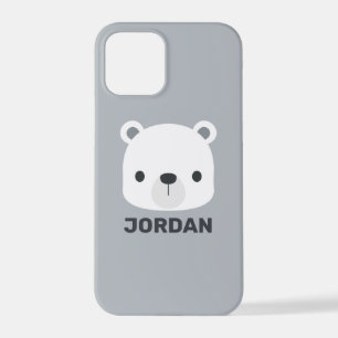 Cute Little Polar Bear with Personalised Name iPhone 12 Pro Case