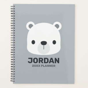 Cute Little Polar Bear with Personalised Name Planner