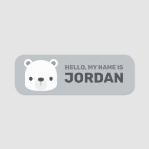 Cute Little Polar Bear with Personalised Name Tag