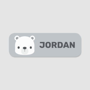 Cute Little Polar Bear with Personalised Name Tag