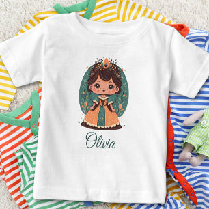 Cute Little Princess Floral Personalised Baby T-Shirt