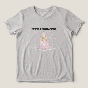 Cute Little Princess T-Shirt for Girls Pink Fair Tri-Blend Shirt