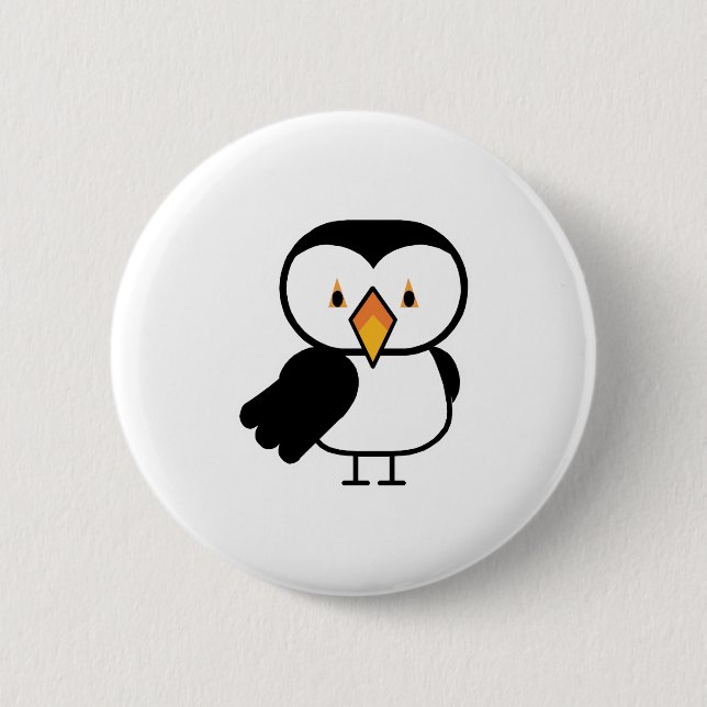 cute little puffin 6 cm round badge (Front)