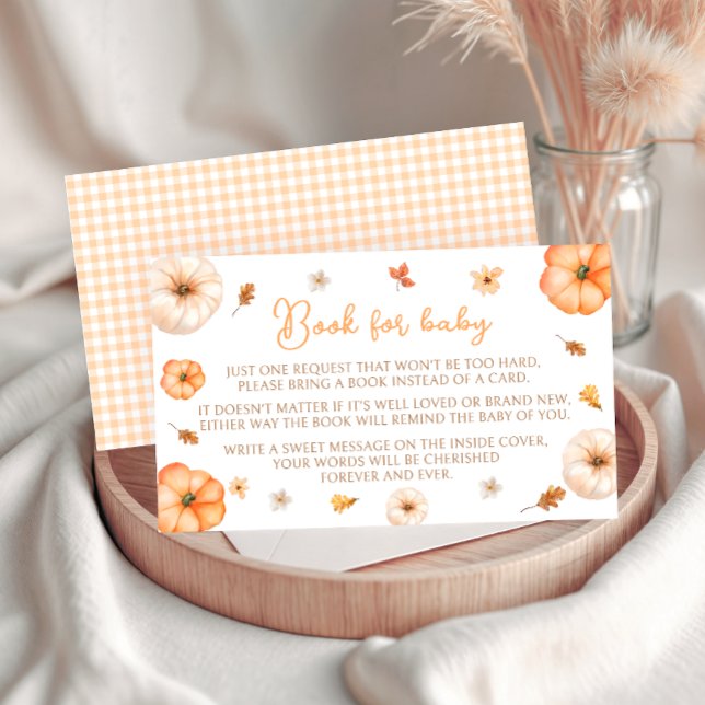 Cute Little Pumpkin Autumn Book for Baby Shower Enclosure Card (Creator Uploaded)
