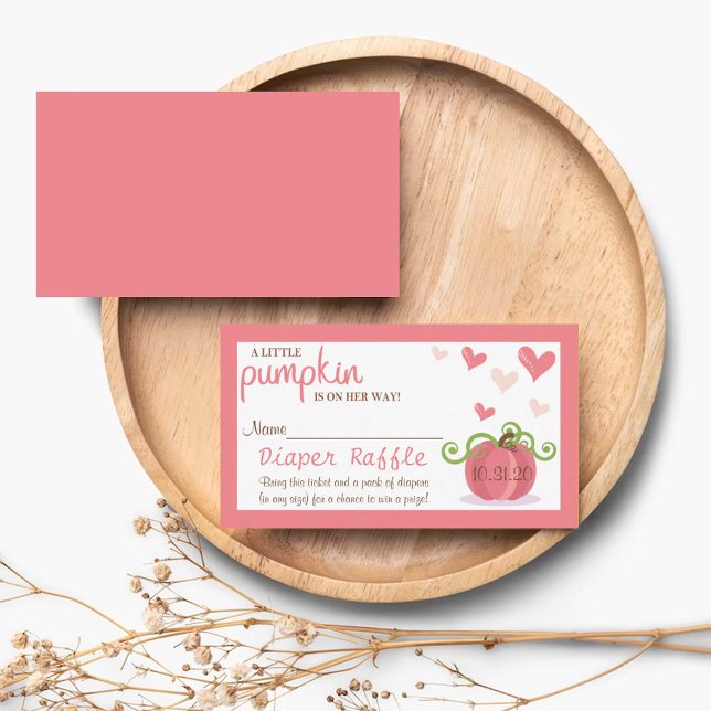 Cute Little Pumpkin Baby Shower Diaper Raffle Enclosure Card (Creator Uploaded)