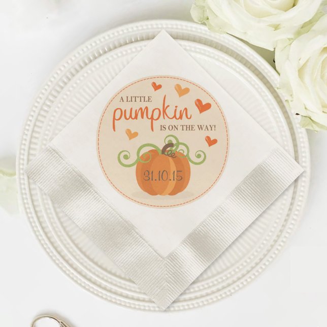 Cute Little Pumpkin Baby Shower Napkins (Creator Uploaded)