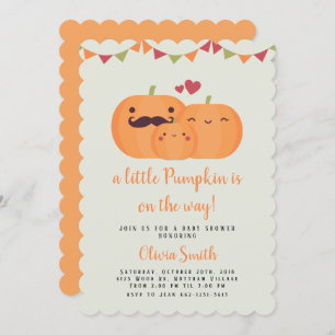 Cute Little Pumpkin Baby Shower Party Invitation