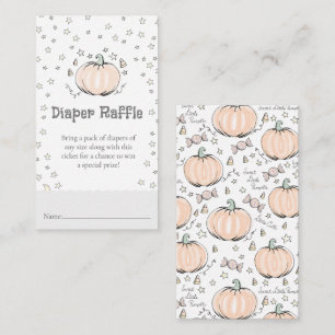 Cute Little Pumpkin Diaper Raffle Fall Baby Shower Enclosure Card