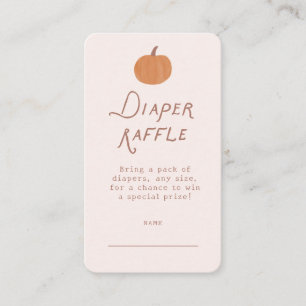 Cute Little Pumpkin Diaper Raffle Ticket Enclosure Card