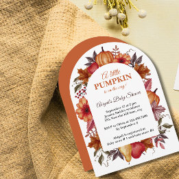 Cute Little Pumpkin Is On The Way Baby Shower  Invitation